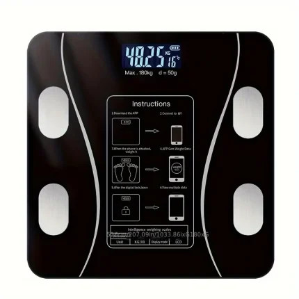 Pametna Digitalna Vaga sa Bluetooth-om i Analizom Tela – do 180kg